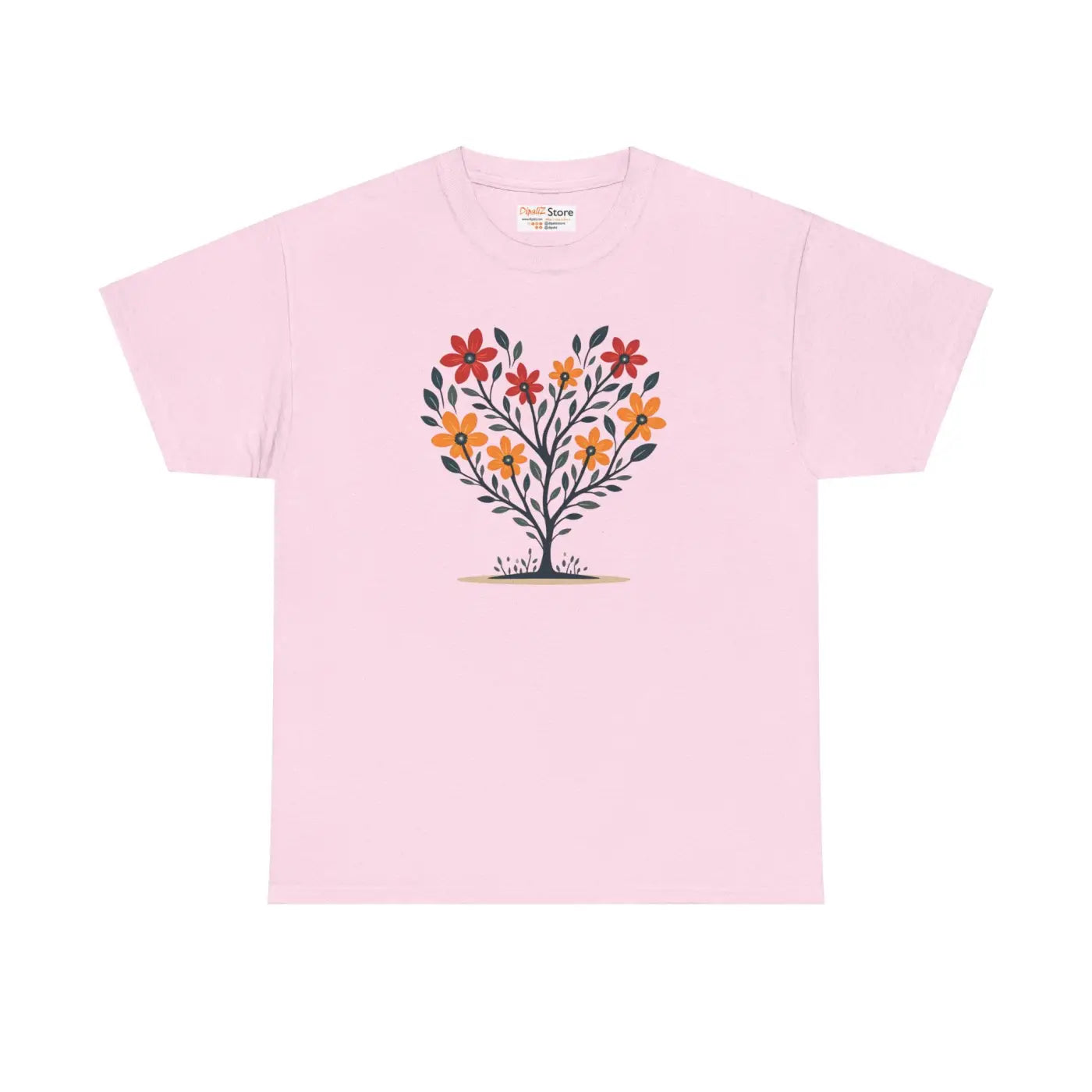 Heart Heavy Cotton Tee - Flowers and Comfort Style - DipaliZ