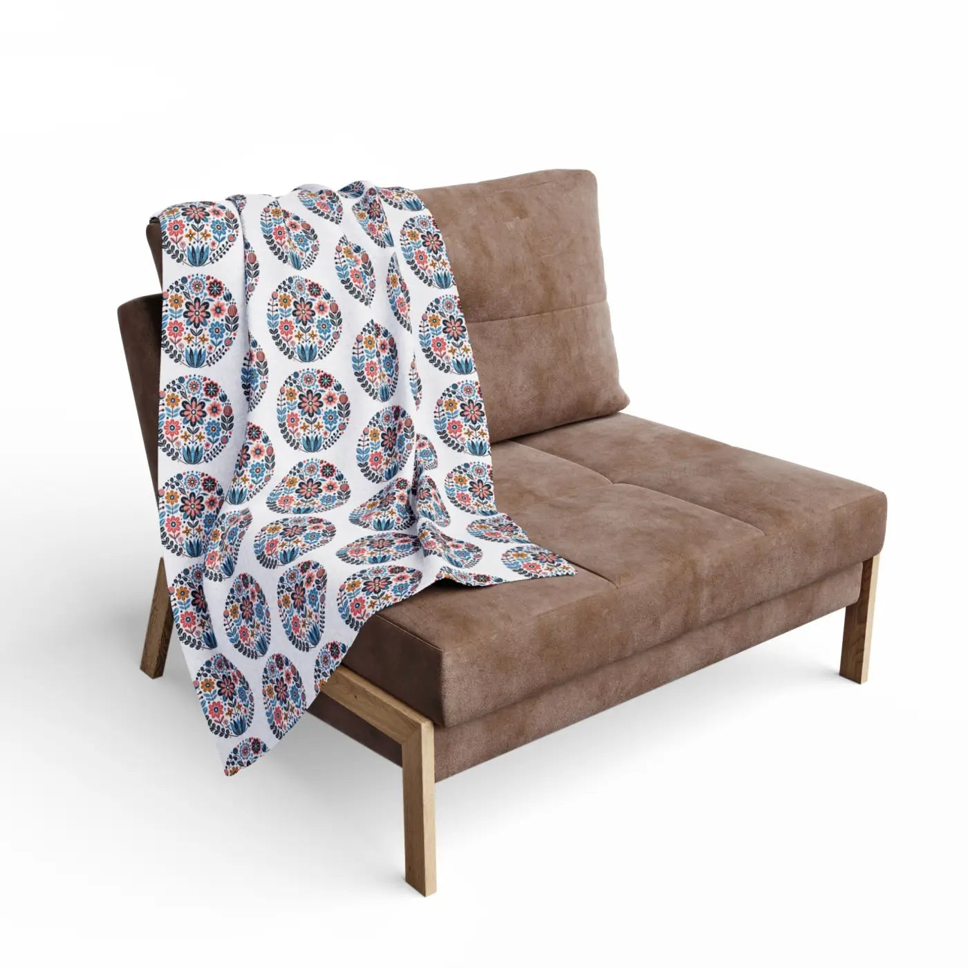 Vibrant Flowers Inside Circles Arctic Fleece Blanket - DipaliZ