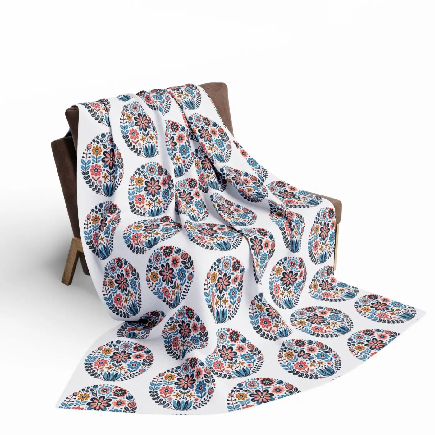 Vibrant Flowers Inside Circles Arctic Fleece Blanket - DipaliZ