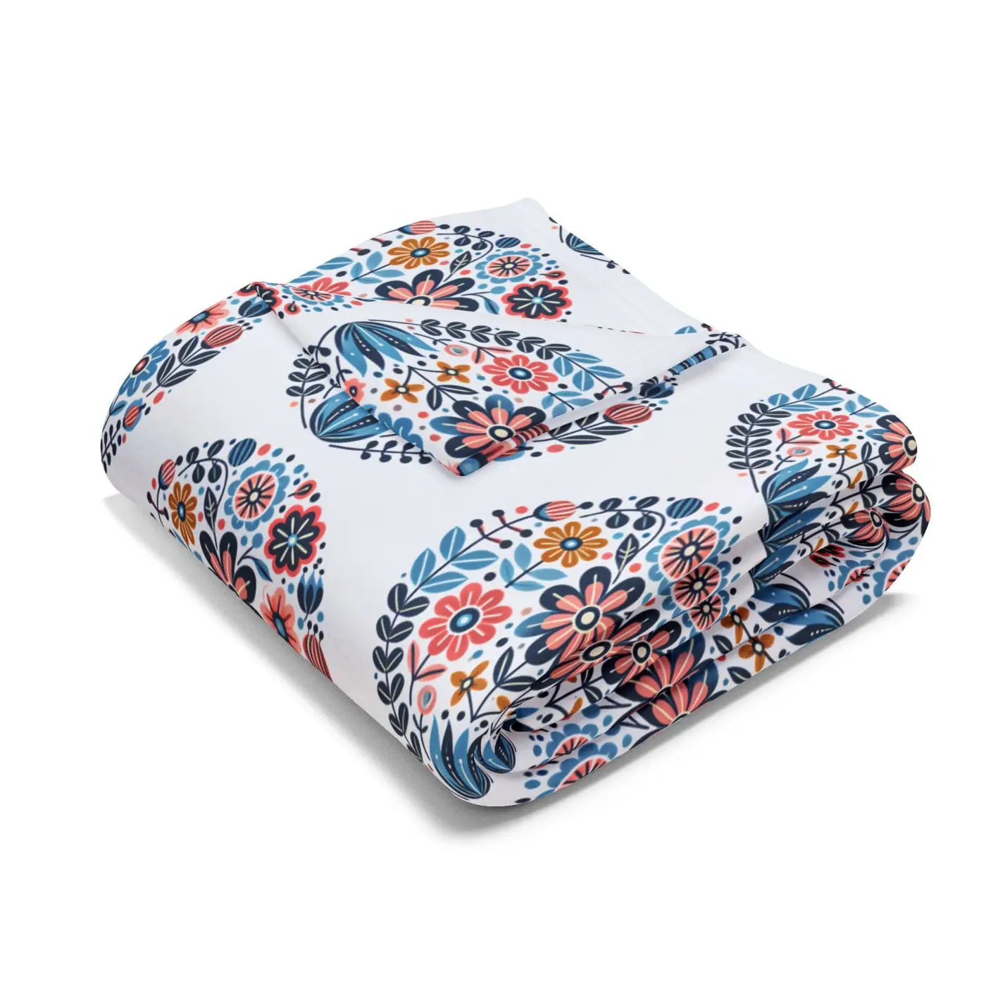 Vibrant Flowers Inside Circles Arctic Fleece Blanket - DipaliZ