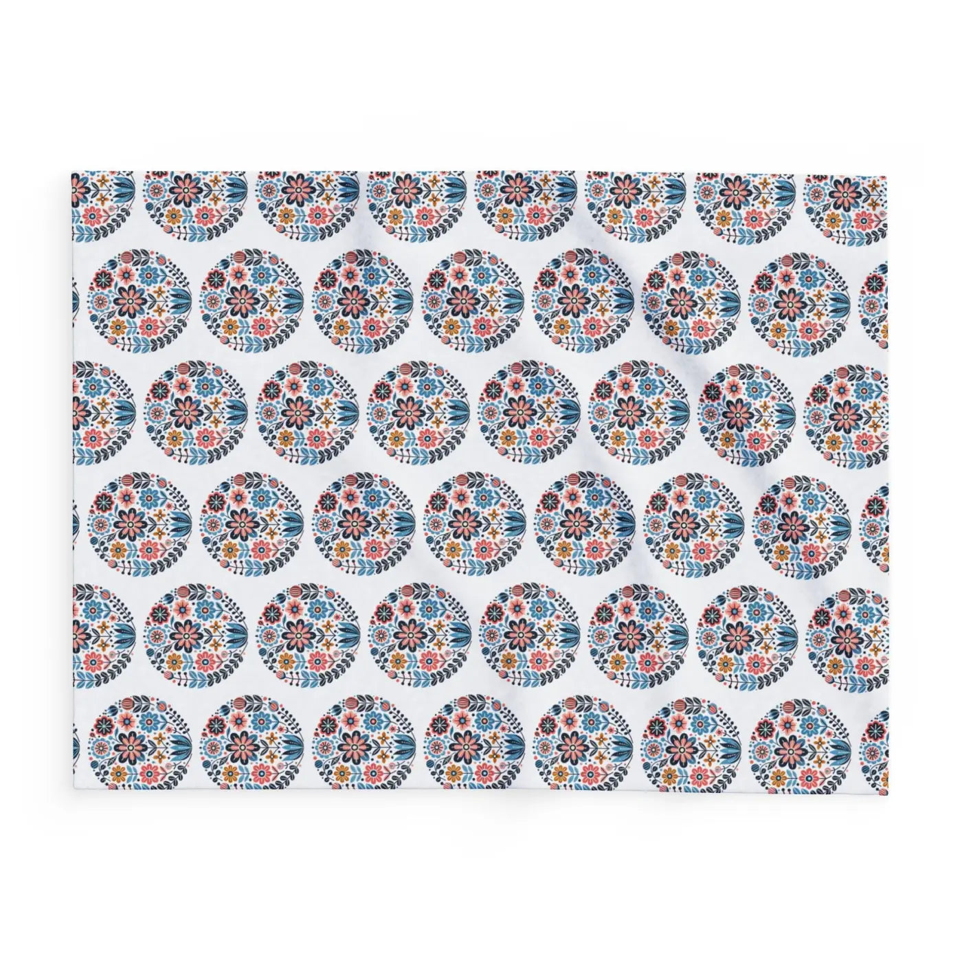Vibrant Flowers Inside Circles Arctic Fleece Blanket - DipaliZ