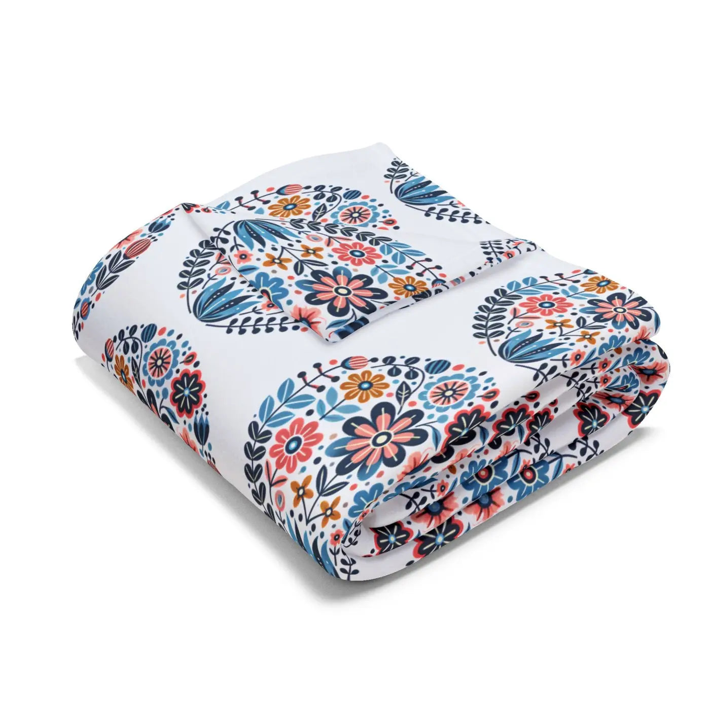 Vibrant Flowers Inside Circles Arctic Fleece Blanket - DipaliZ