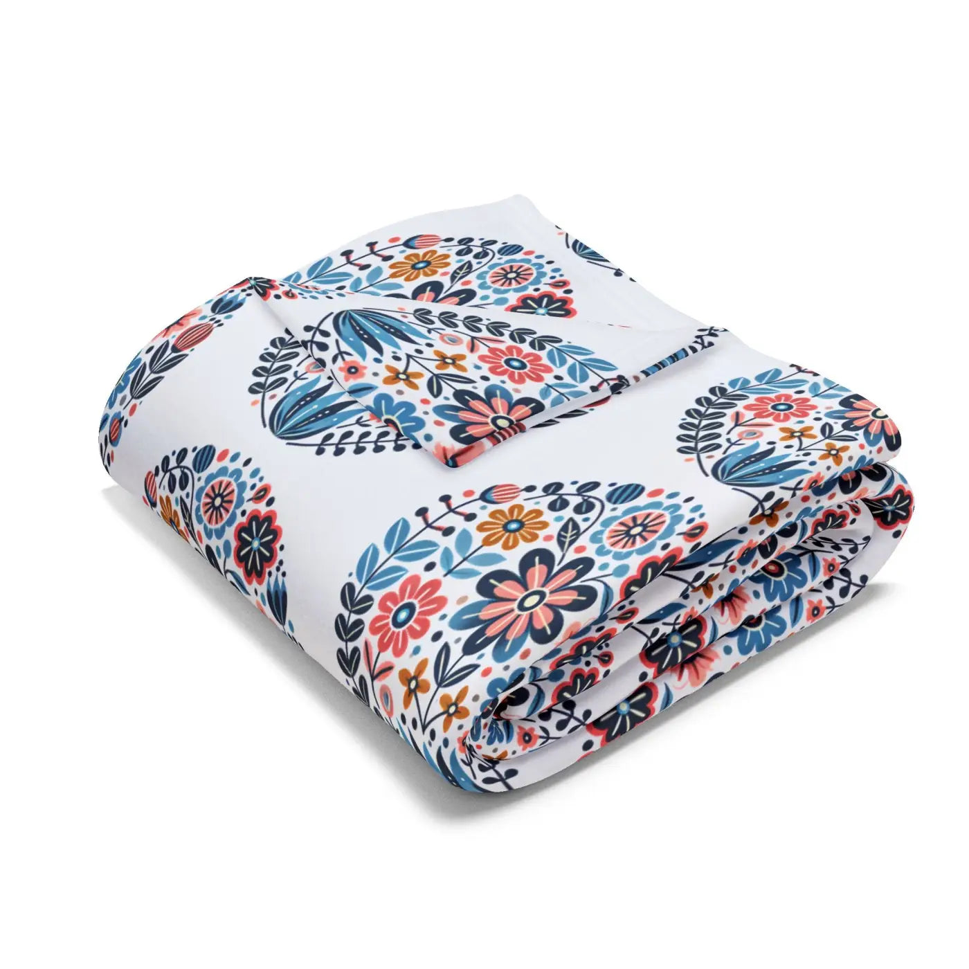 Vibrant Flowers Inside Circles Arctic Fleece Blanket - DipaliZ