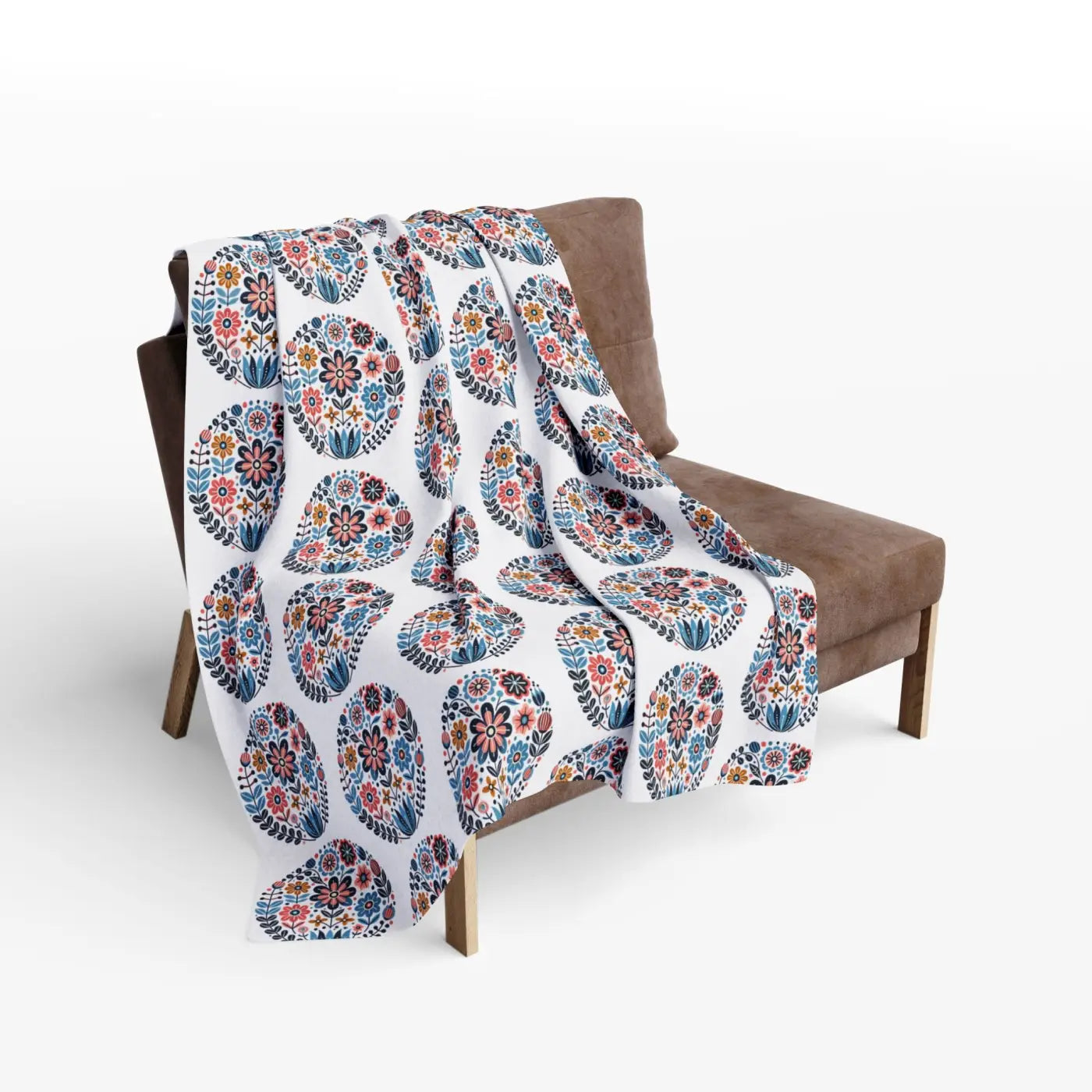 Vibrant Flowers Inside Circles Arctic Fleece Blanket - DipaliZ
