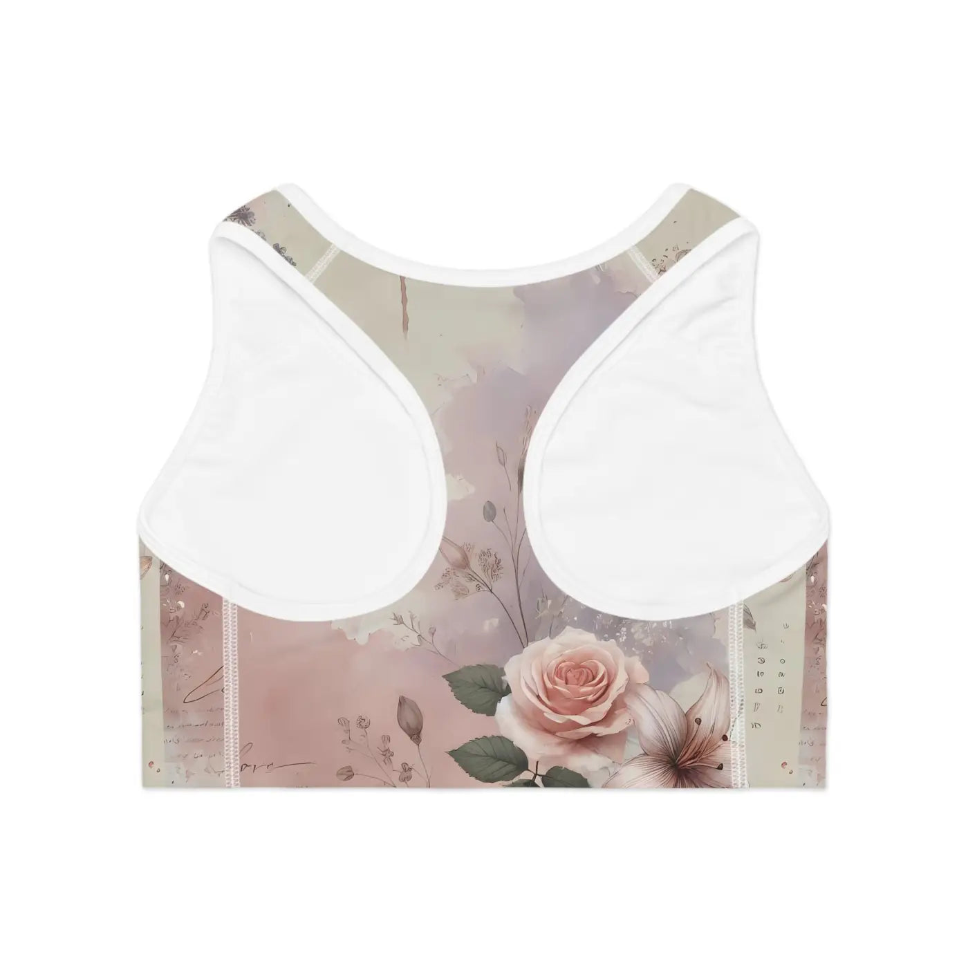 Dazzling Lavender Floral Sports Bra - Compression Fit - DipaliZ