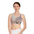 Dazzling Lavender Floral Sports Bra - Compression Fit - DipaliZ