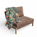 Vibrant Arctic Fleece Blanket - Bold Leaves Pattern - DipaliZ