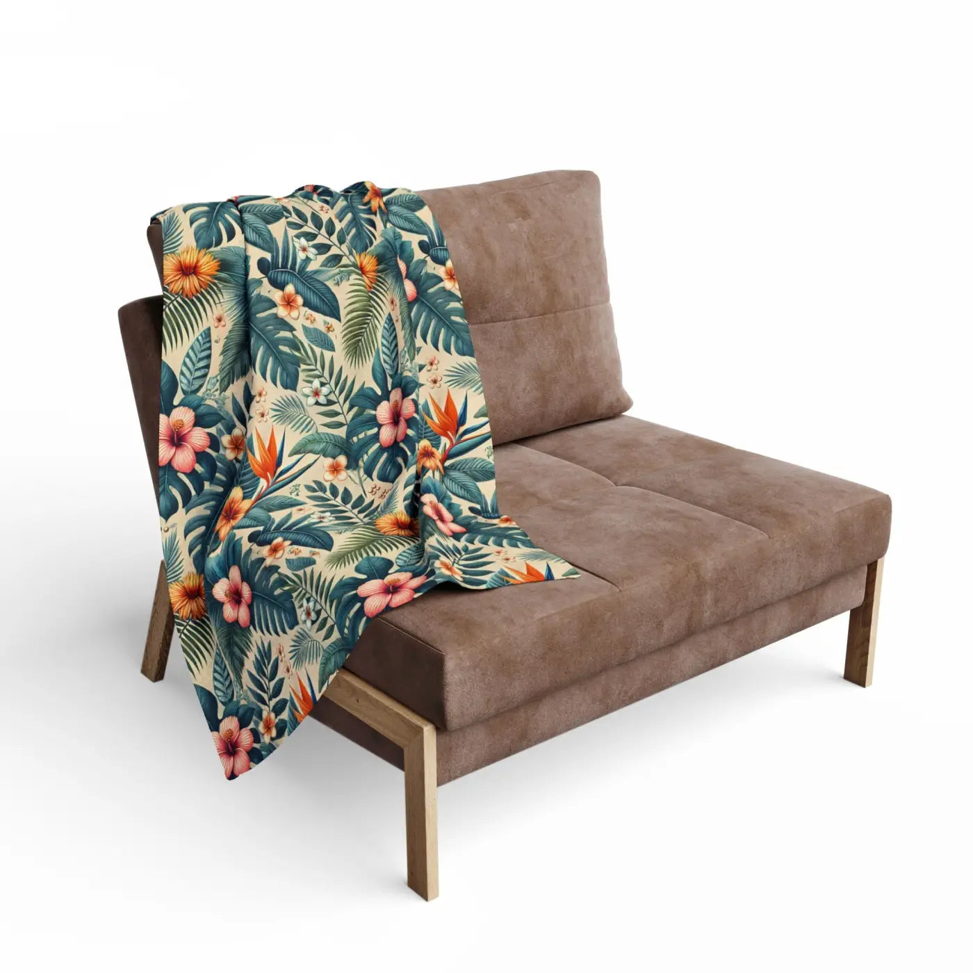 Vibrant Arctic Fleece Blanket - Bold Leaves Pattern - DipaliZ