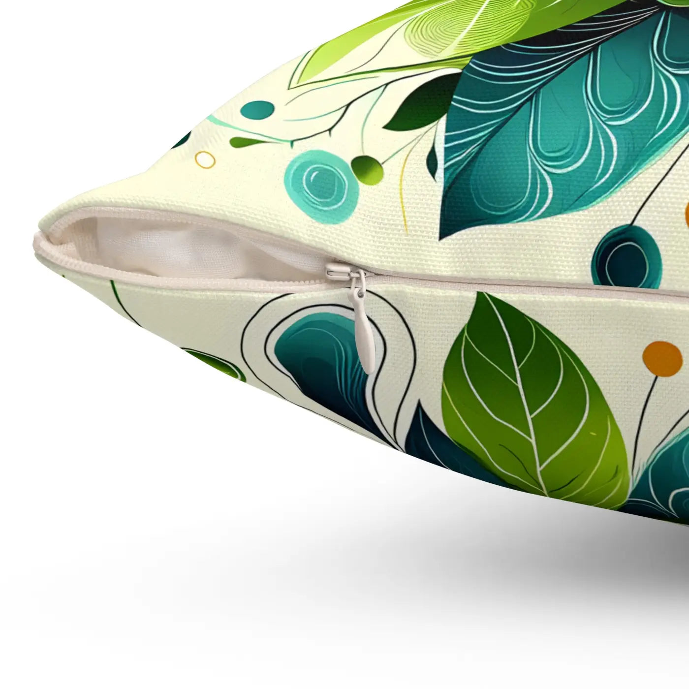 Pattern Square Pillow - Flowers and Leaves with Concealed Zipper - DipaliZ