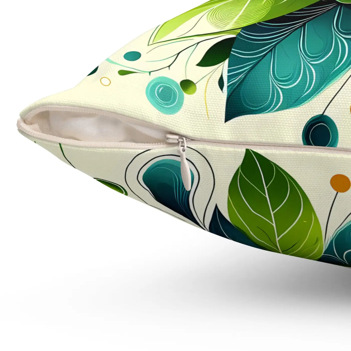 Pattern Square Pillow - Flowers and Leaves with Concealed Zipper - DipaliZ