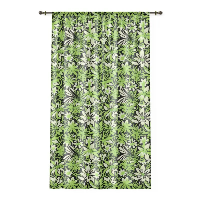 Window Curtain - Flowers on Green Home Decor - DipaliZ
