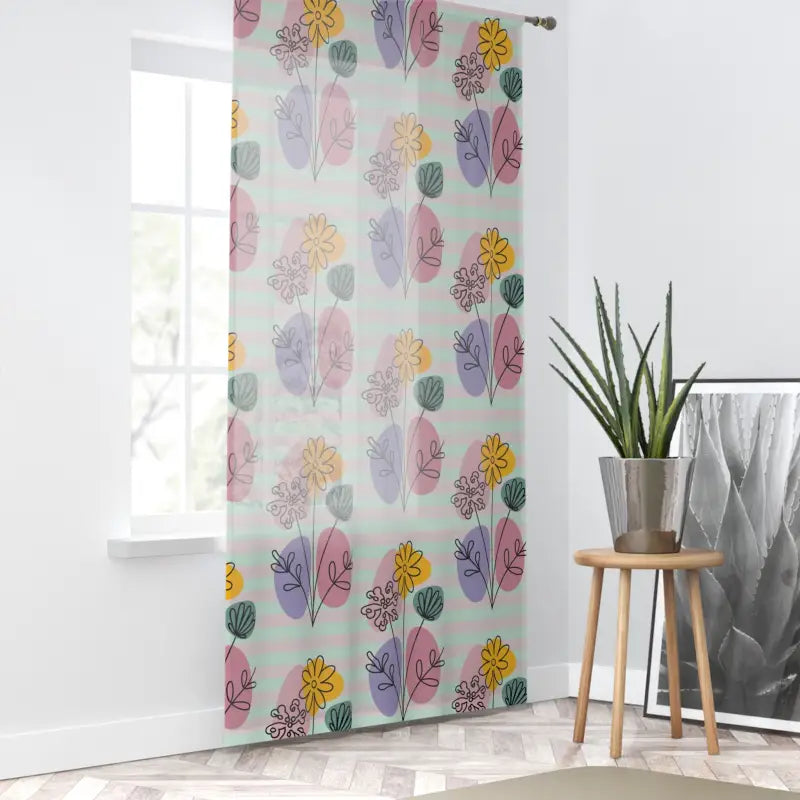 Striped Window Curtain - Modern Chic Sunlight Filter - DipaliZ