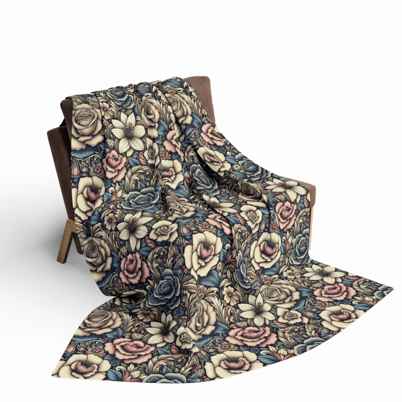 Vibrant Arctic Fleece Blanket - Floral Design - DipaliZ