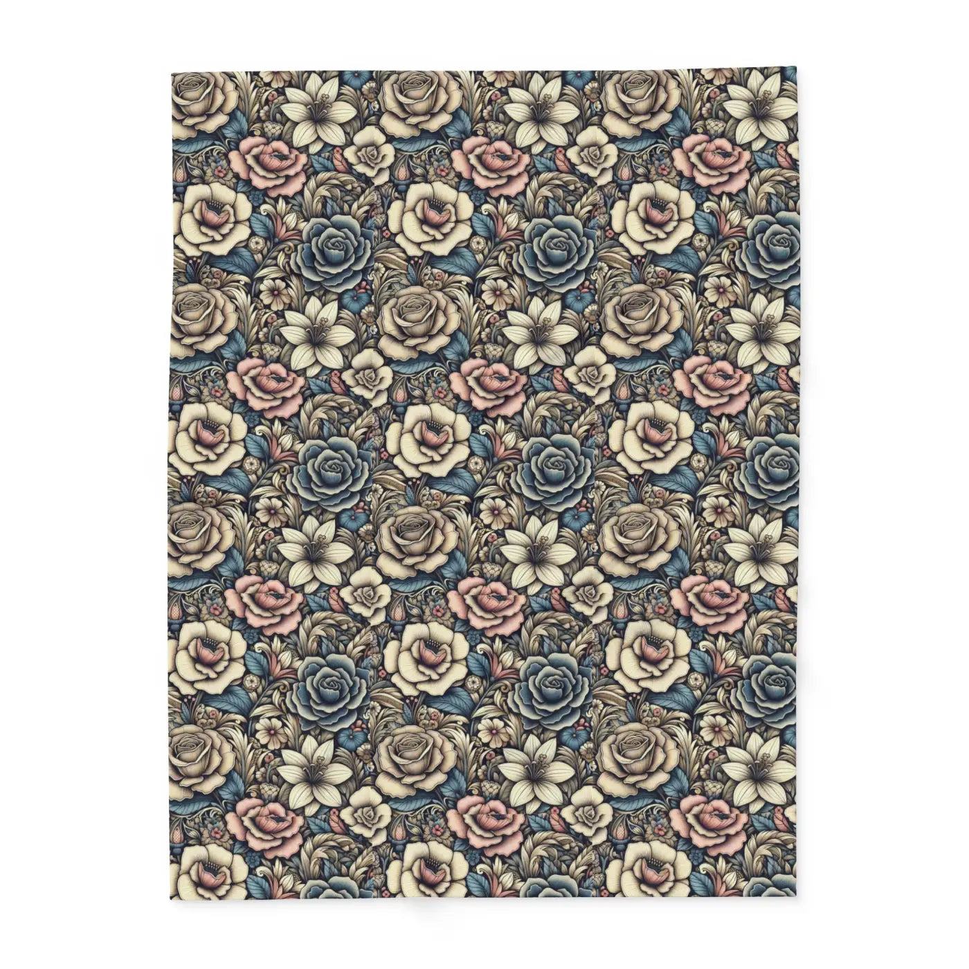 Vibrant Arctic Fleece Blanket - Floral Design - DipaliZ