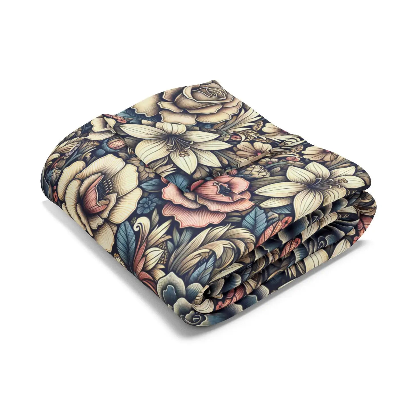 Vibrant Arctic Fleece Blanket - Floral Design - DipaliZ