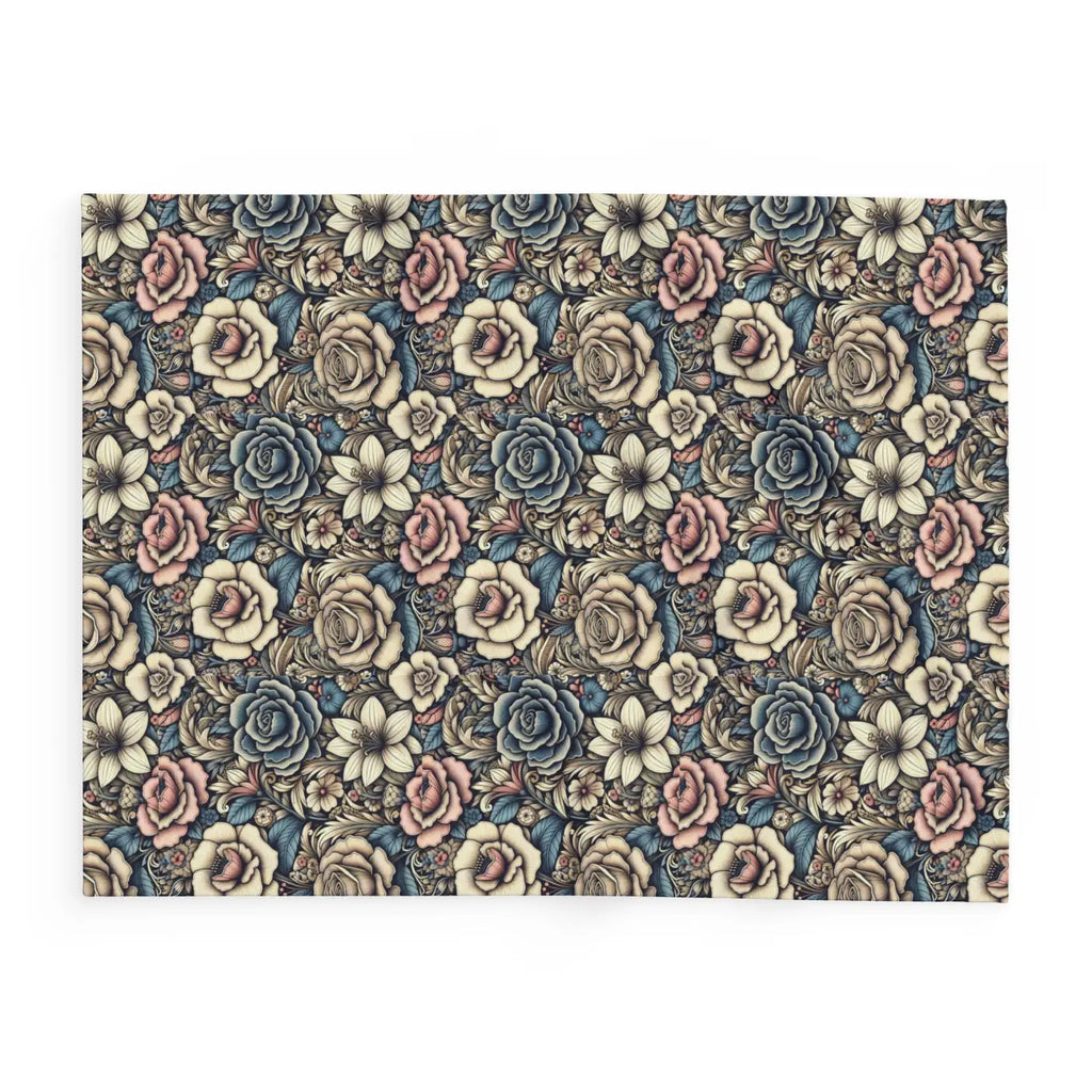 Vibrant Arctic Fleece Blanket - Floral Design - DipaliZ