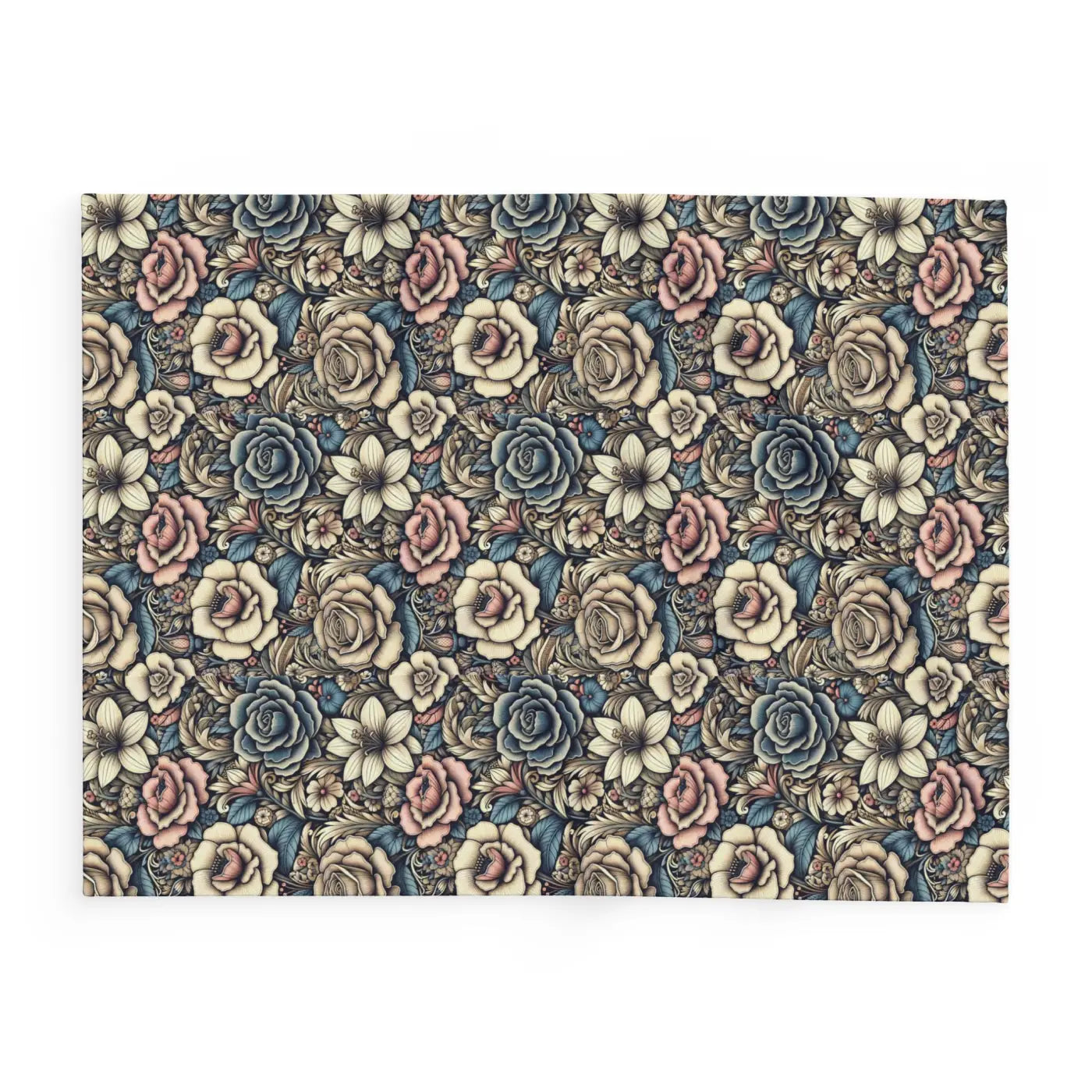 Vibrant Arctic Fleece Blanket - Floral Design - DipaliZ