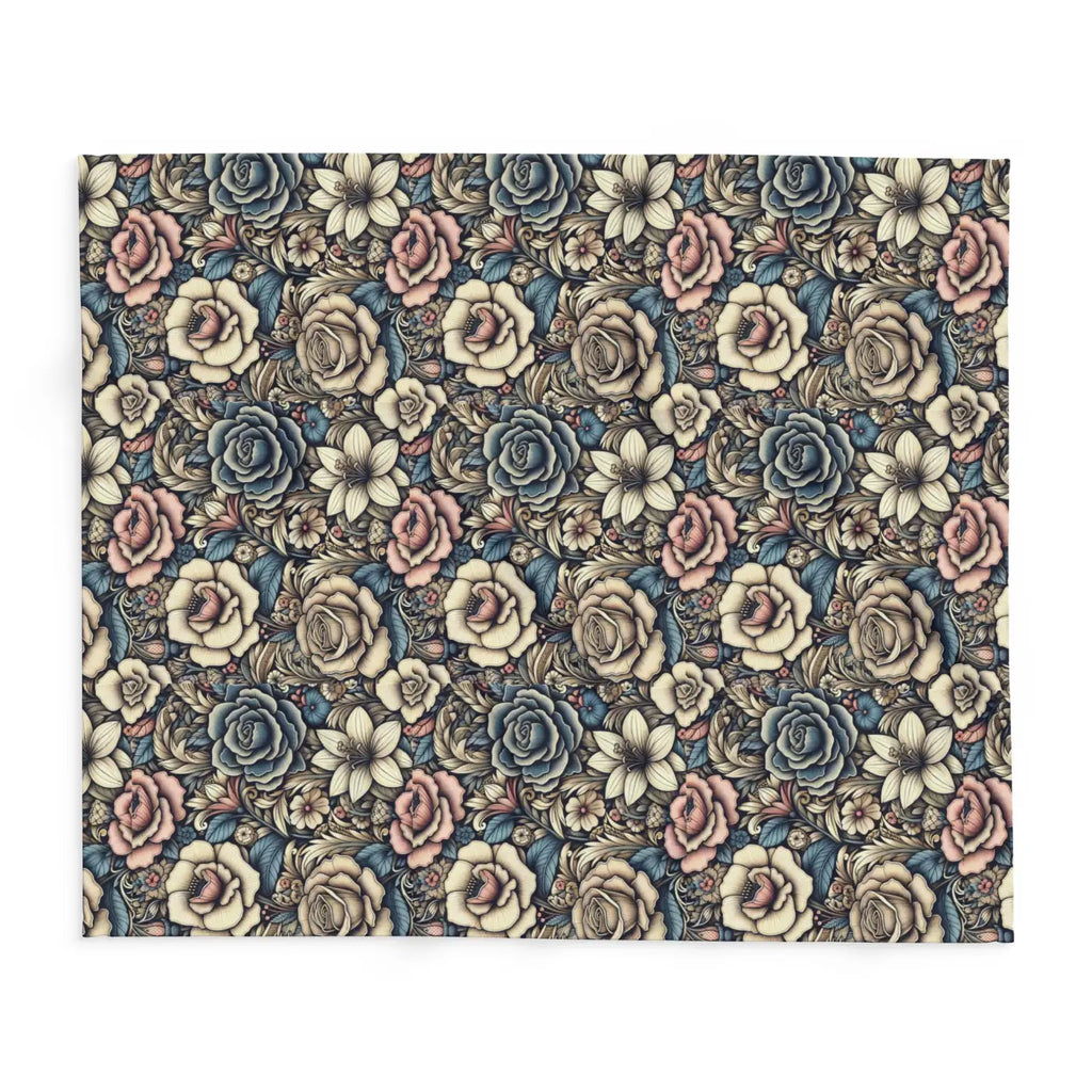 Vibrant Arctic Fleece Blanket - Floral Design - DipaliZ