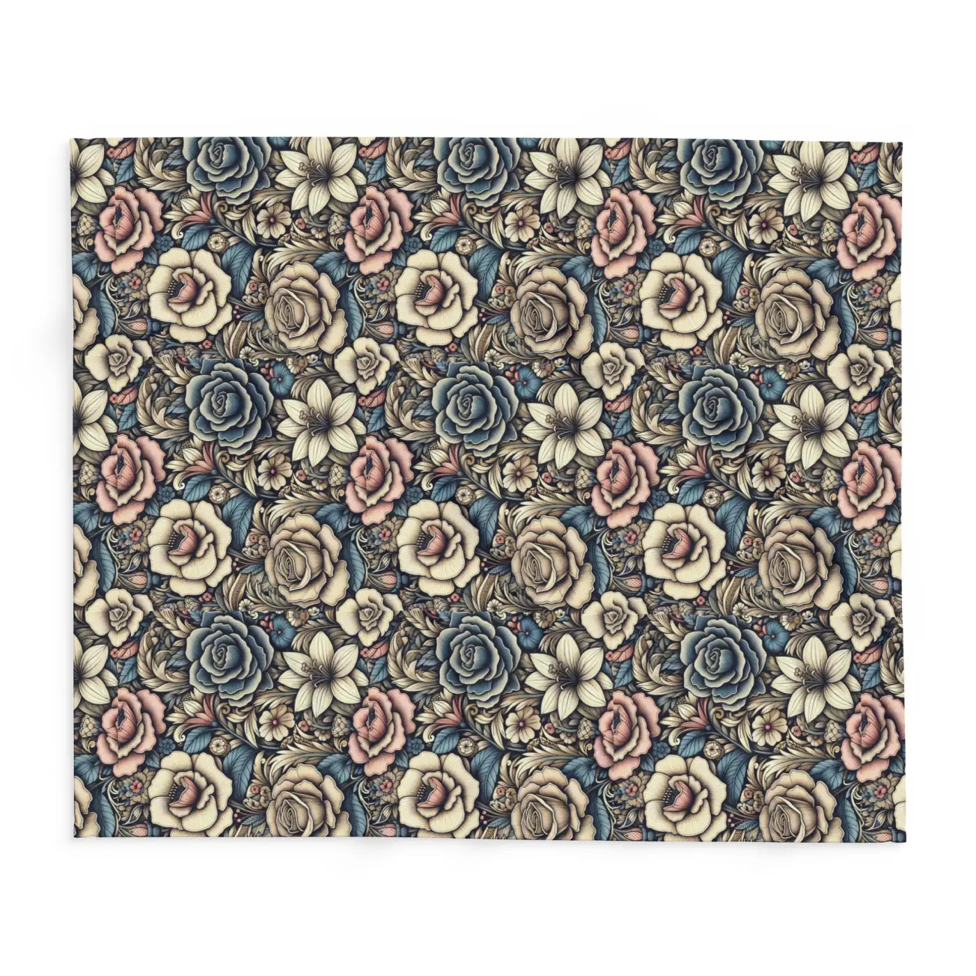 Vibrant Arctic Fleece Blanket - Floral Design - DipaliZ