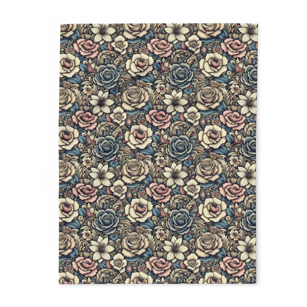 Vibrant Arctic Fleece Blanket - Floral Design - DipaliZ