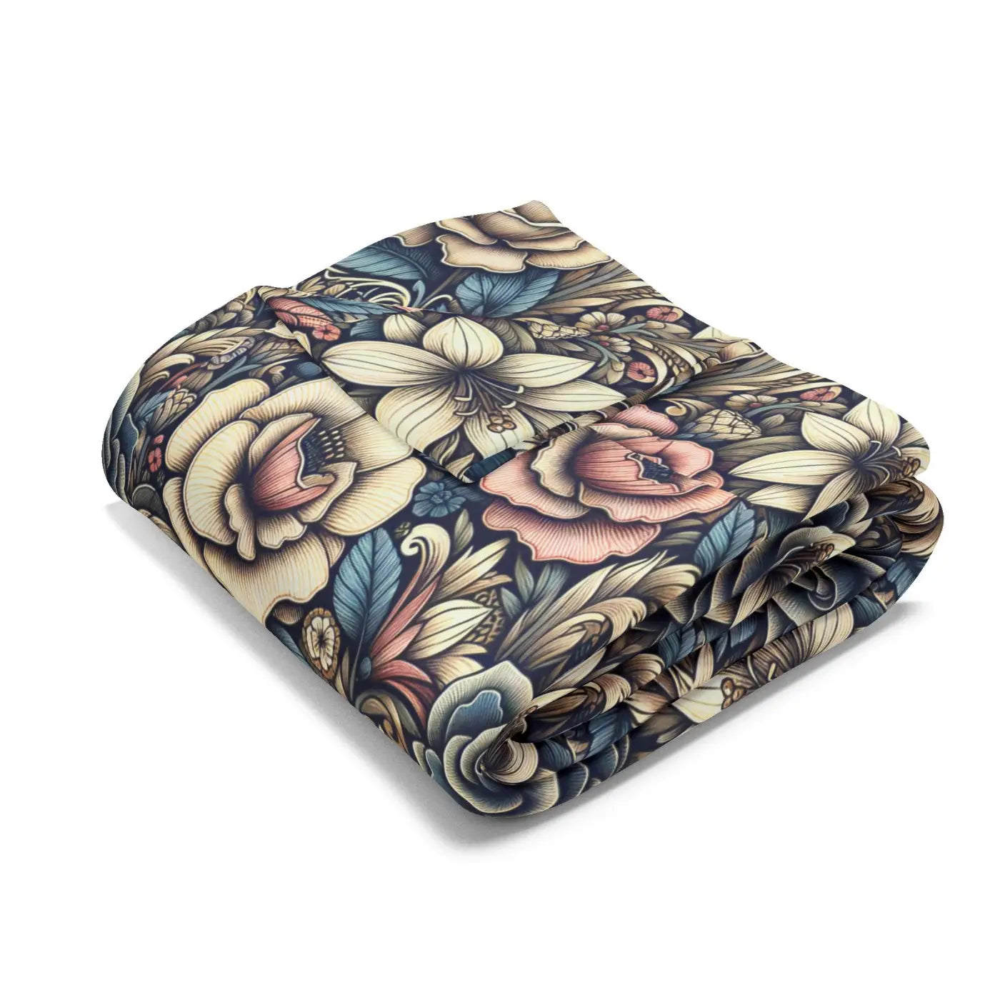 Vibrant Arctic Fleece Blanket - Floral Design - DipaliZ