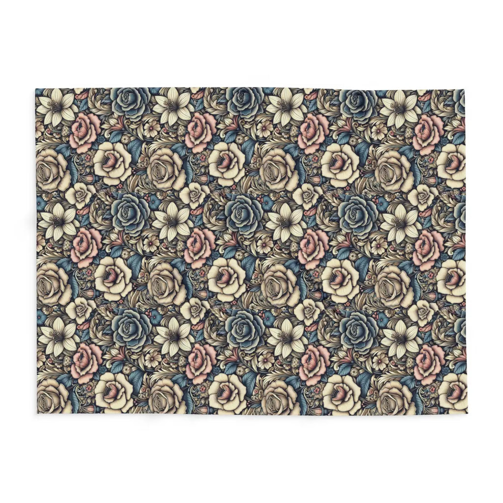 Vibrant Arctic Fleece Blanket - Floral Design - DipaliZ