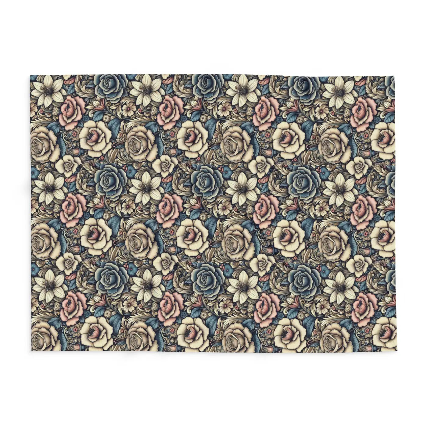 Vibrant Arctic Fleece Blanket - Floral Design - DipaliZ