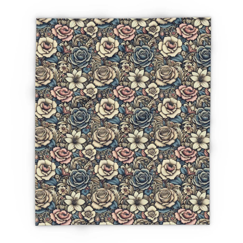 Vibrant Arctic Fleece Blanket - Floral Design - DipaliZ