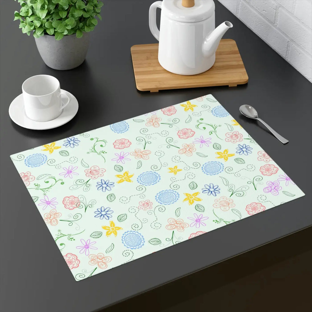 Floral Placemat - Pink Flowers Dining Decor - DipaliZ