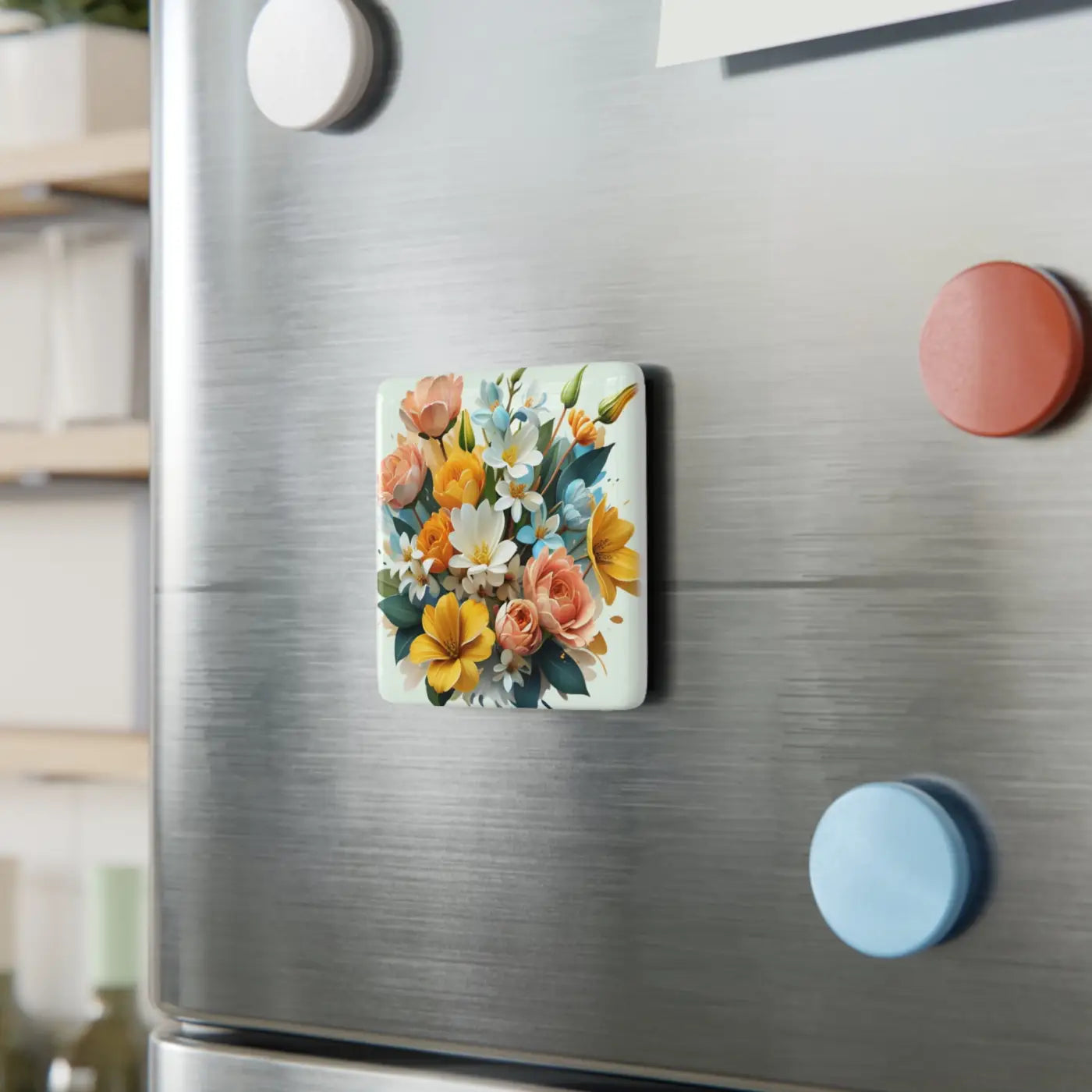 Flowers Porcelain Magnet - Elegant Eco-Friendly Gifts - DipaliZ