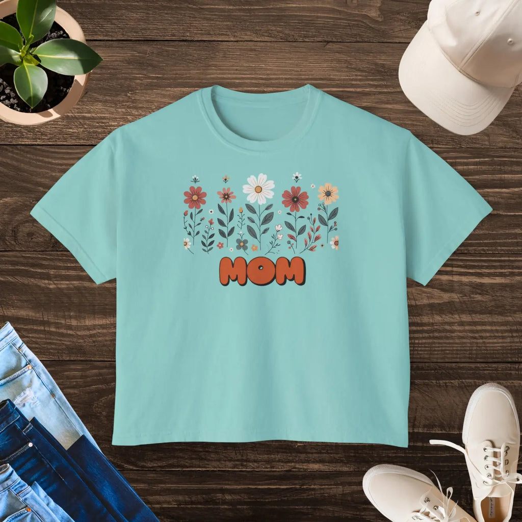 Boxy Fit Women's Tee Flowers - Casual Comfort Style - DipaliZ