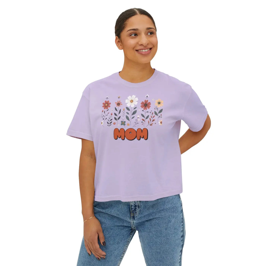 Boxy Fit Women's Tee Flowers - Casual Comfort Style - DipaliZ