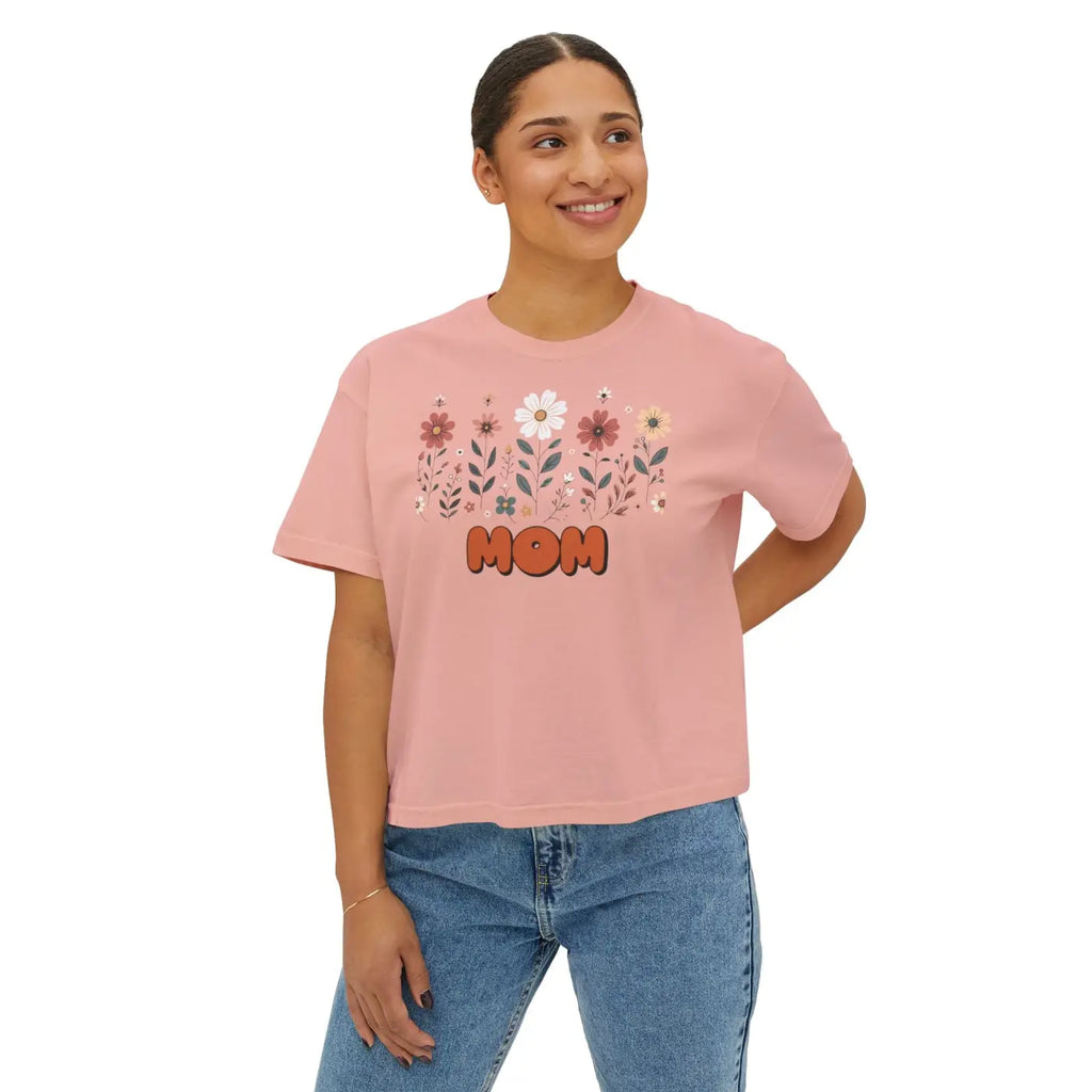 Boxy Fit Women's Tee Flowers - Casual Comfort Style - DipaliZ