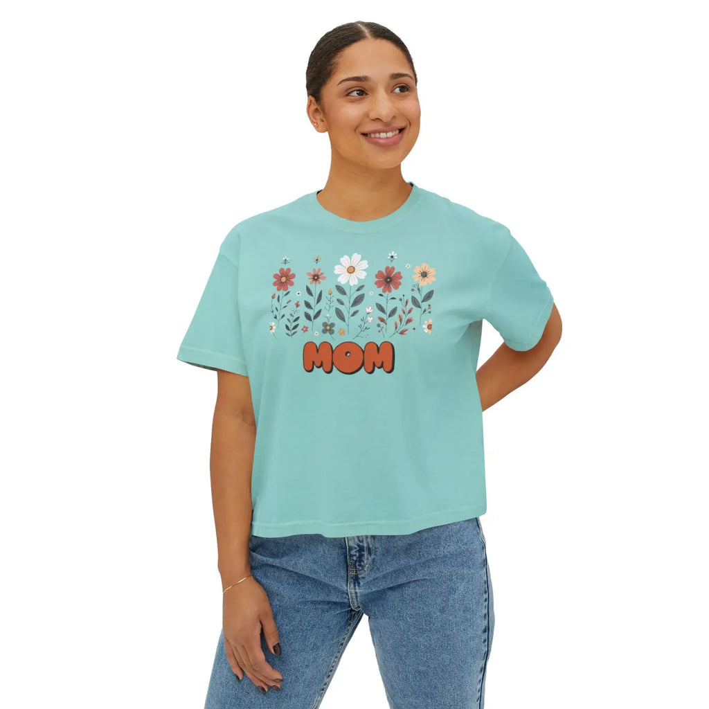 Boxy Fit Women's Tee Flowers - Casual Comfort Style - DipaliZ