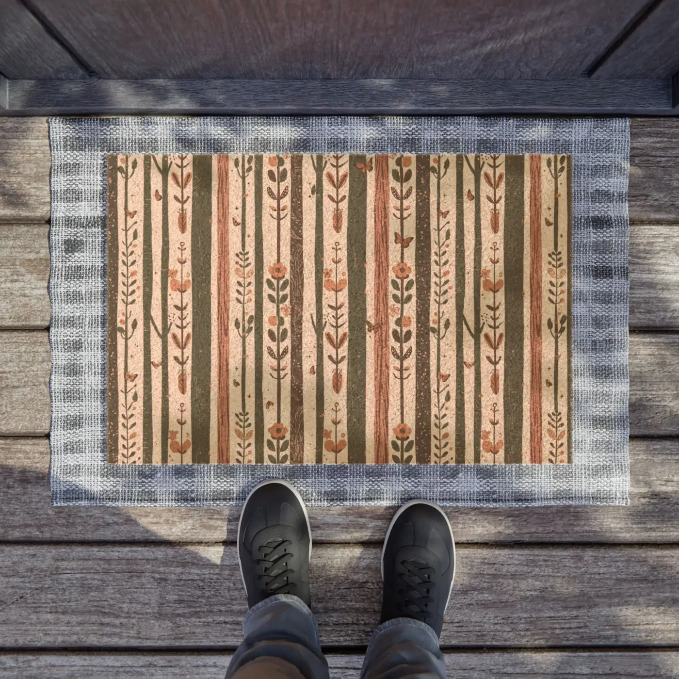 Flowers And Trees Tufted Coir Coconut Doormat - DipaliZ
