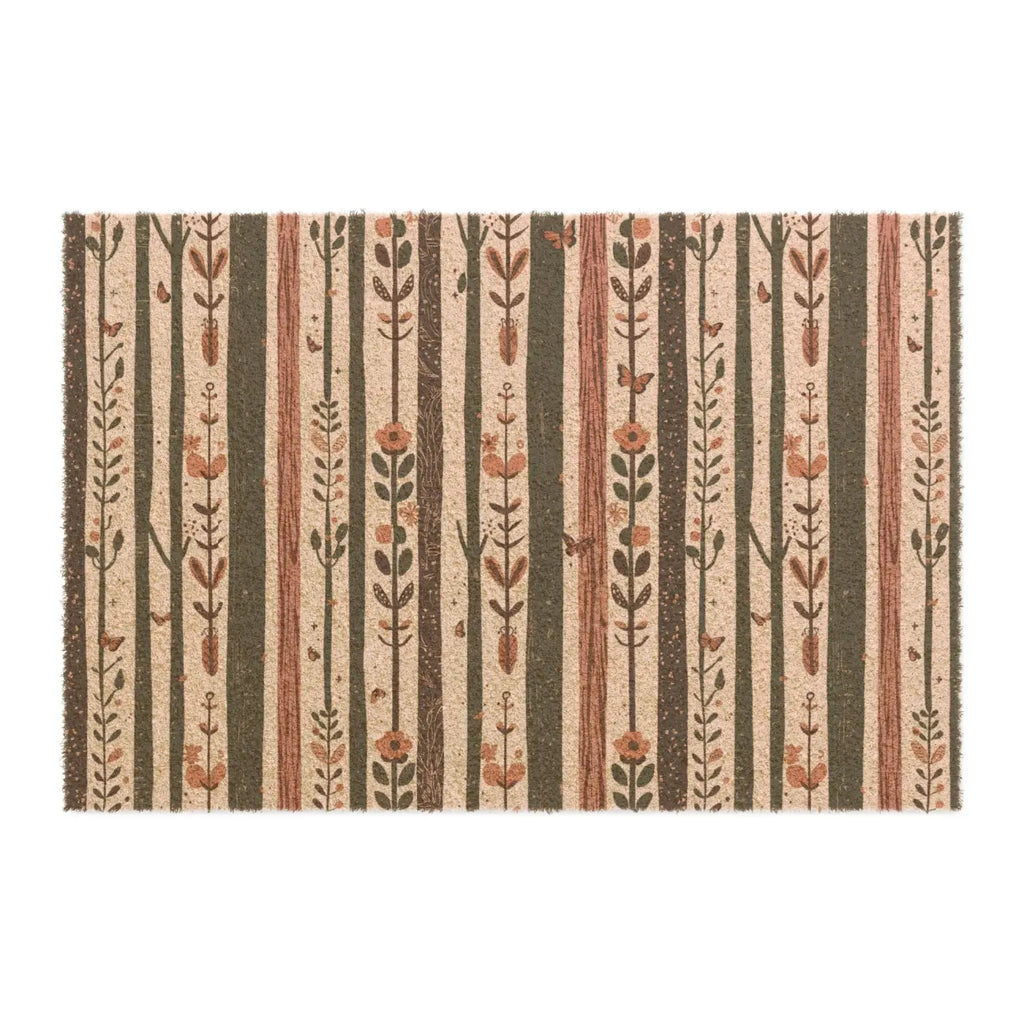 Flowers And Trees Tufted Coir Coconut Doormat - DipaliZ