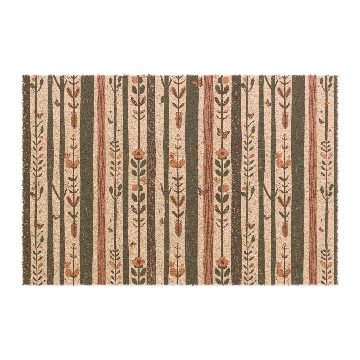 Flowers And Trees Tufted Coir Coconut Doormat - DipaliZ
