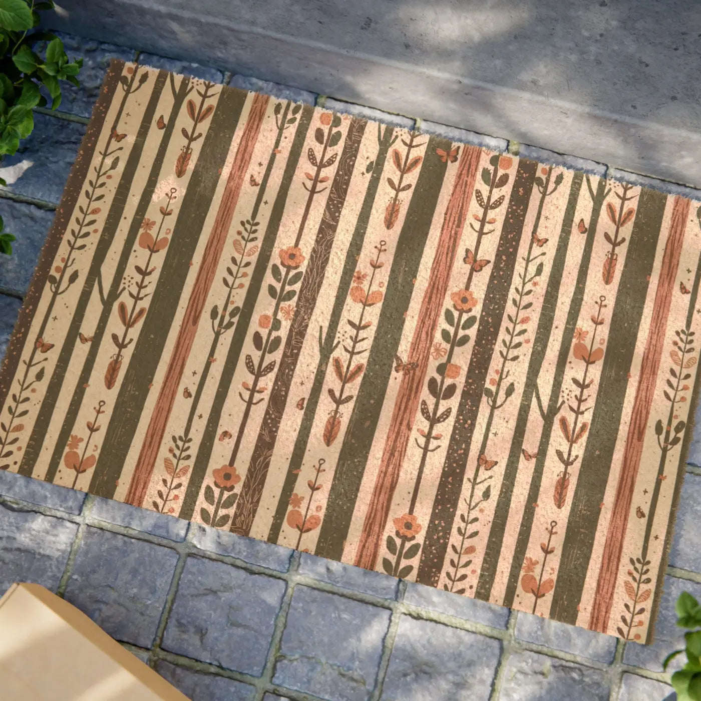 Flowers And Trees Tufted Coir Coconut Doormat - DipaliZ