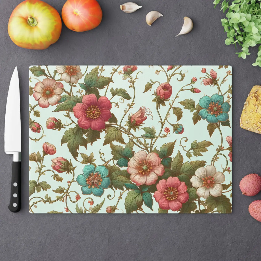 Vibrant Floral Vine Cutting Board - Kitchen Art - DipaliZ