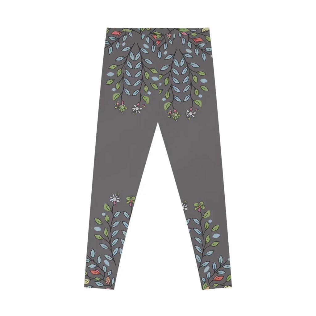 Floral Stretchy Leggings - Vibrant Flowers Ankle-High Cut - DipaliZ