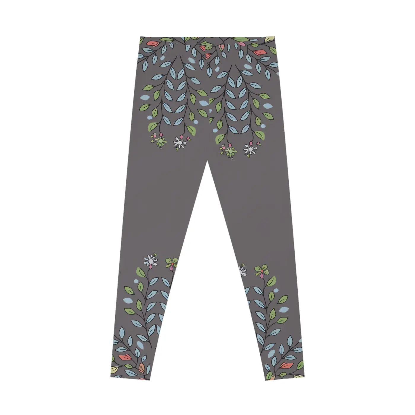 Floral Stretchy Leggings - Vibrant Flowers Ankle-High Cut - DipaliZ