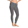 Floral Stretchy Leggings - Vibrant Flowers Ankle-High Cut - DipaliZ