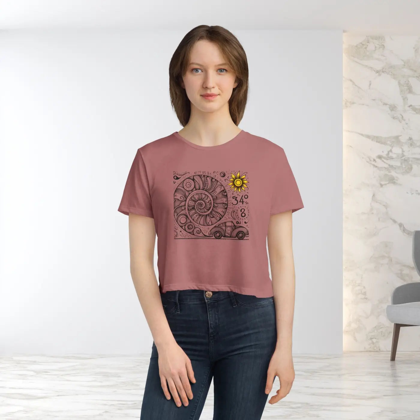 Designer Flowy Cropped Tee - Beach Vibes Summer Style - DipaliZ
