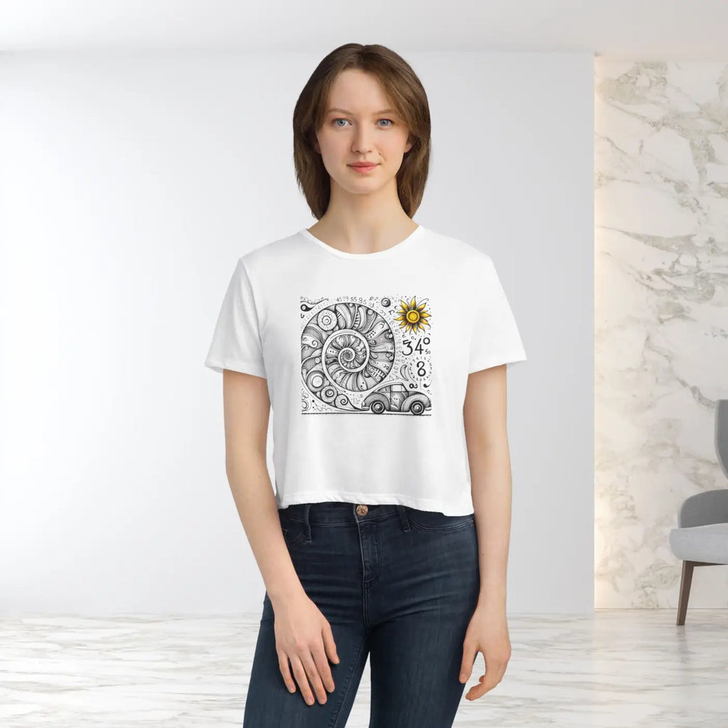 Designer Flowy Cropped Tee - Beach Vibes Summer Style - DipaliZ