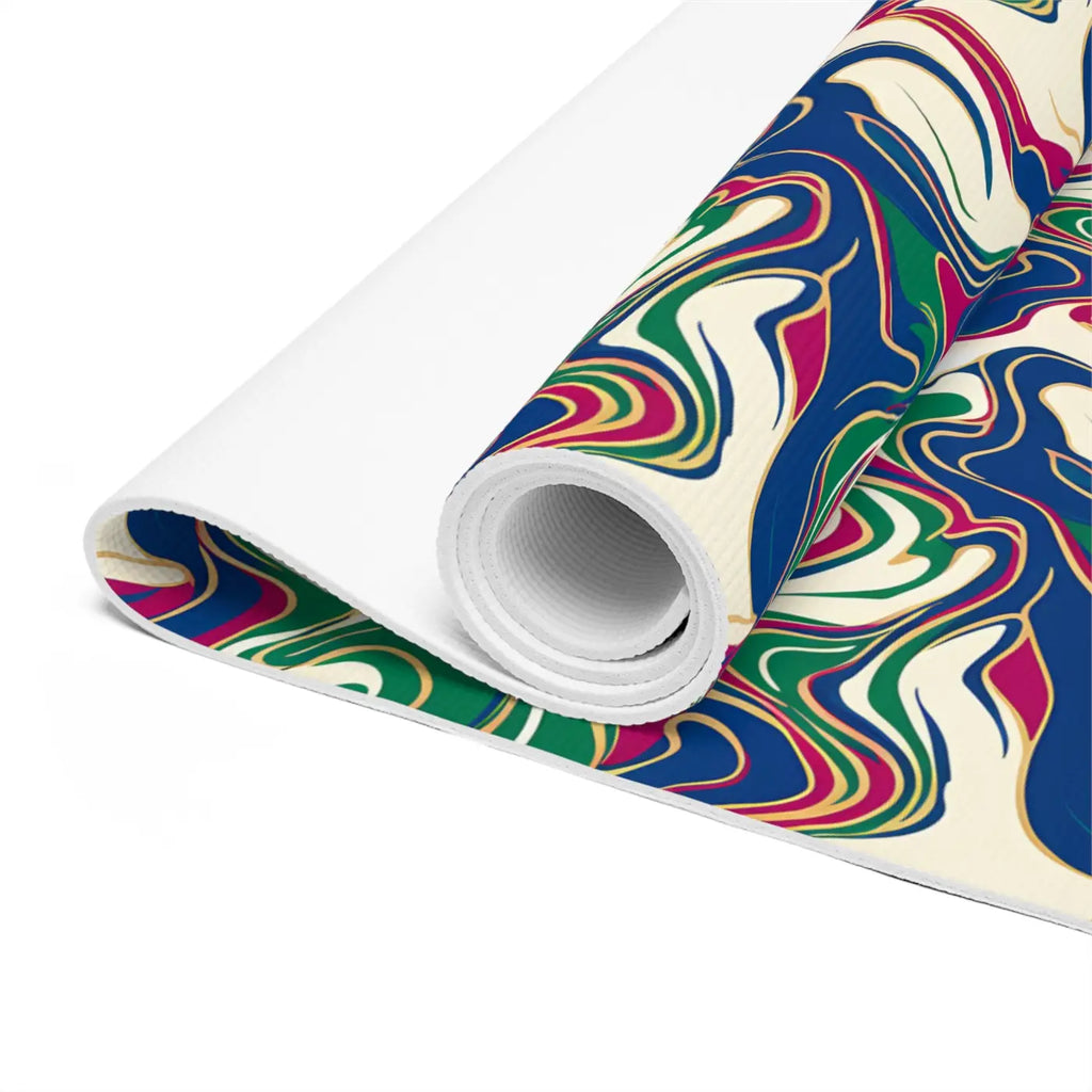 Foam Yoga Mat - Vibrant Retro Swirl Design - DipaliZ