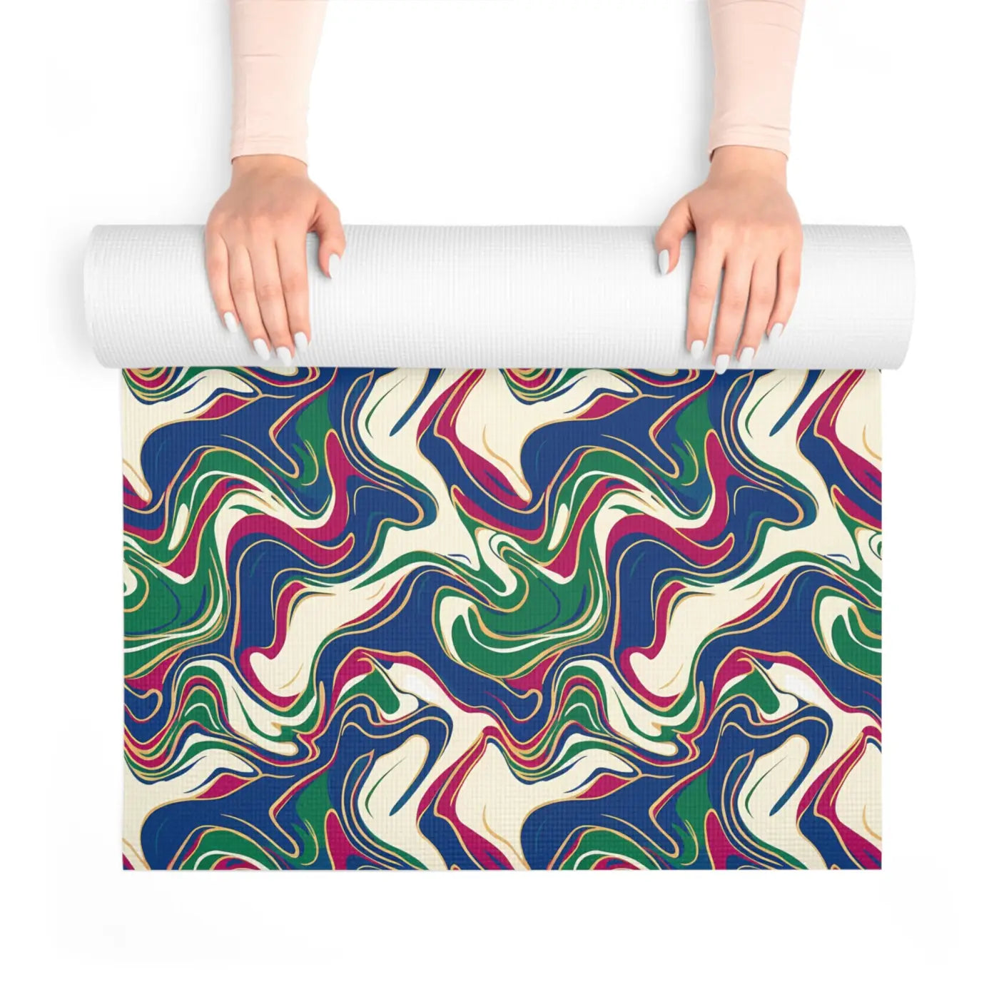 Foam Yoga Mat - Vibrant Retro Swirl Design - DipaliZ