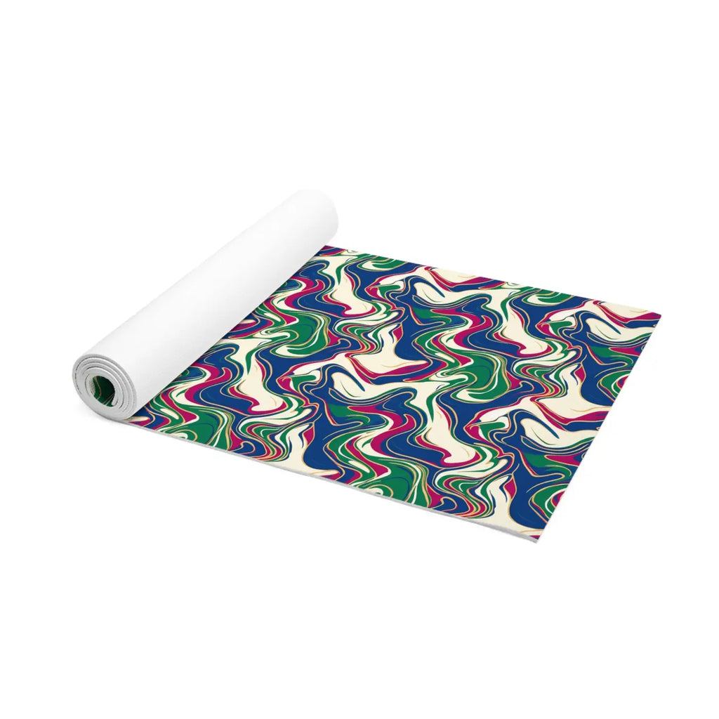 Foam Yoga Mat - Vibrant Retro Swirl Design - DipaliZ