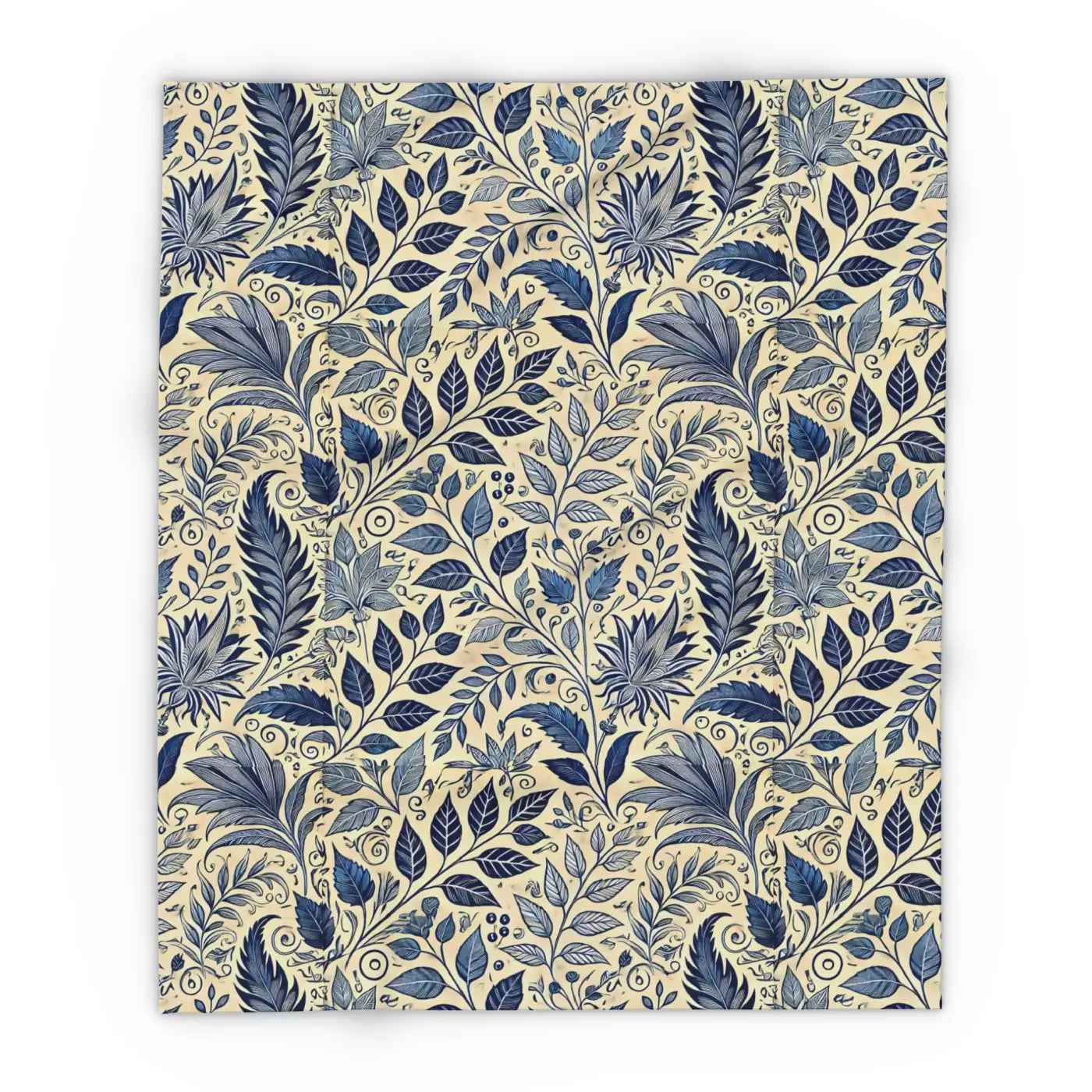 Vibrant Blue Foliage Arctic Fleece Blanket - Cozy Comfort - DipaliZ