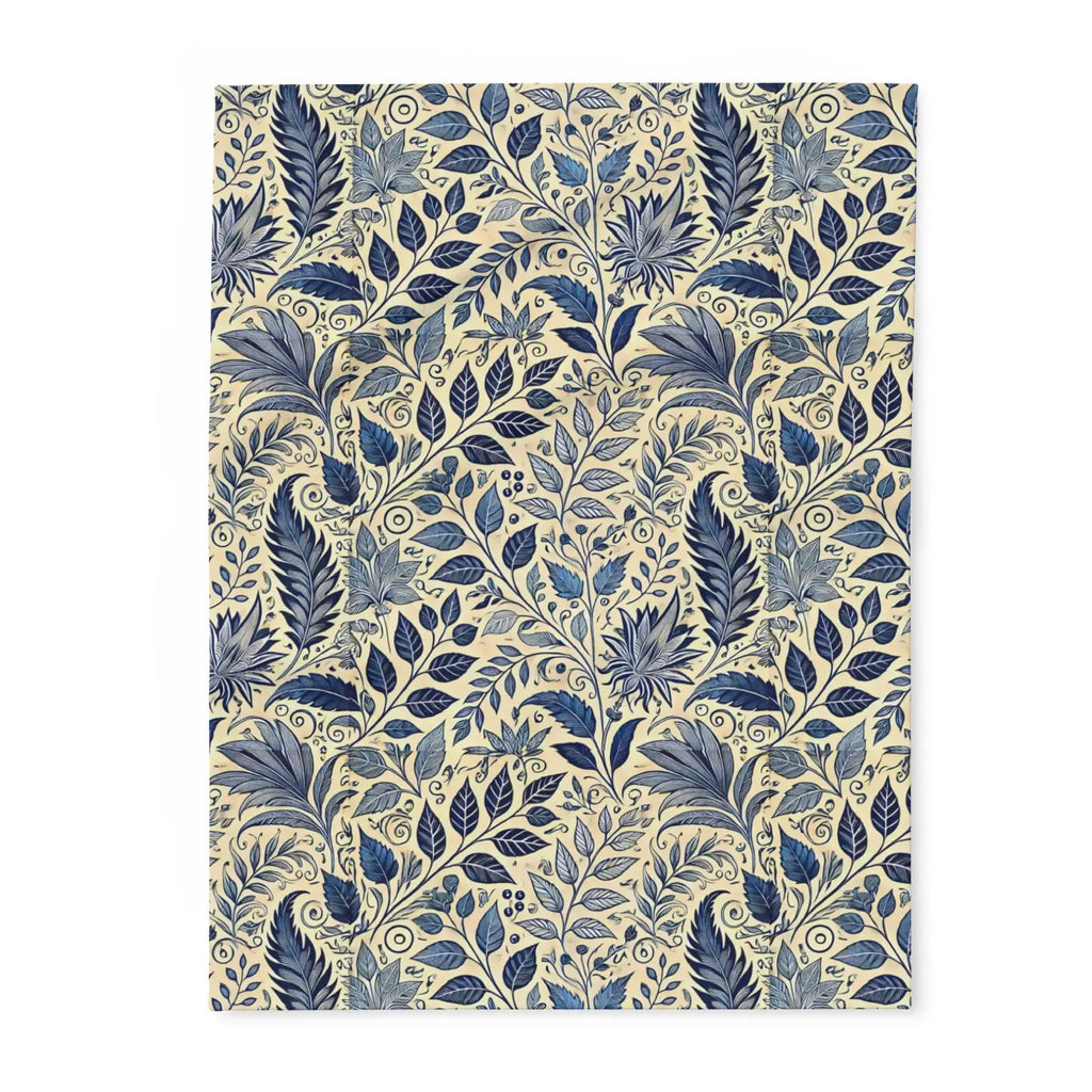Vibrant Blue Foliage Arctic Fleece Blanket - Cozy Comfort - DipaliZ