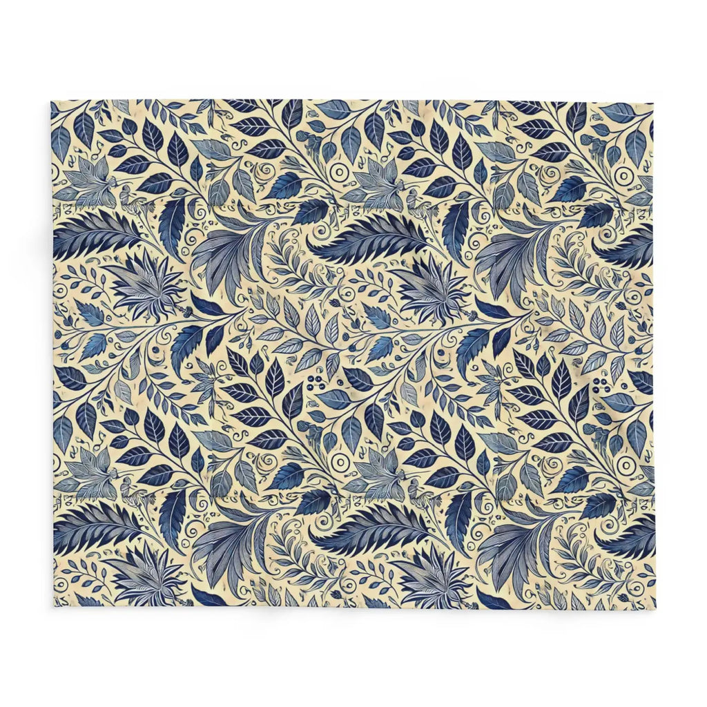 Vibrant Blue Foliage Arctic Fleece Blanket - Cozy Comfort - DipaliZ